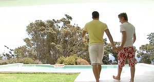 Jack Harrer and Ariel Vanean have fun in a pool and fuck