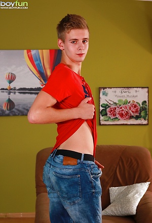 Gorgeous Roberto Sanchez busts a nut onto his stomach. by BoyFun image 3