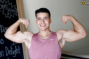 Handsome HUNK Damian Romano Jerks His Giant COCK by Gayhoopla image 3