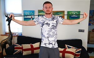 Straight Boxer James Strips & Shows us his Hairy Body and Rock Solid Uncut Cock! by English Lads image 3