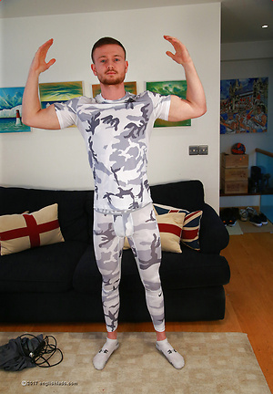 Straight Boxer James Strips & Shows us his Hairy Body and Rock Solid Uncut Cock! by English Lads image 8