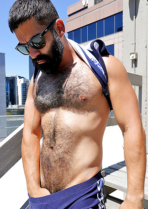 My hot mate Bastien Passif is stripping naked on my city roof by Bentley Race image 4