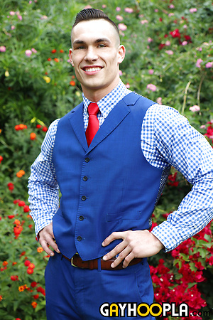Three Piece Suit Travis Youth Jerks Off by Gayhoopla image 1