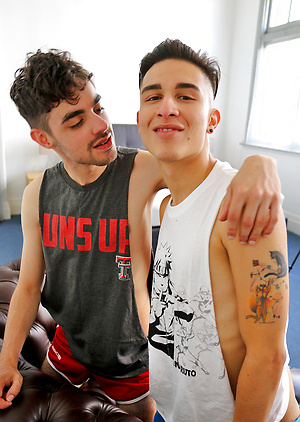Horny boys Brock and Andy's first shoot together by Bentley Race image 1