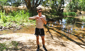 Shooting with Brad Hunter down by the creek