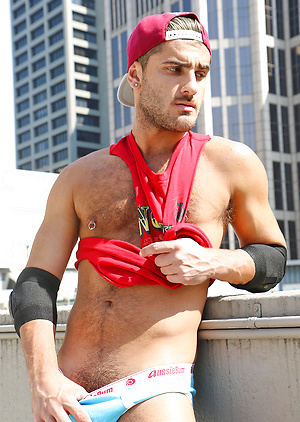 Our sexy mate Lucas Deen is getting naked on the roof by Bentley Race image 4