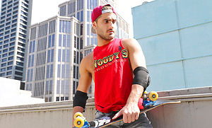 Our sexy mate Lucas Deen is getting naked on the roof by Bentley Race image 12