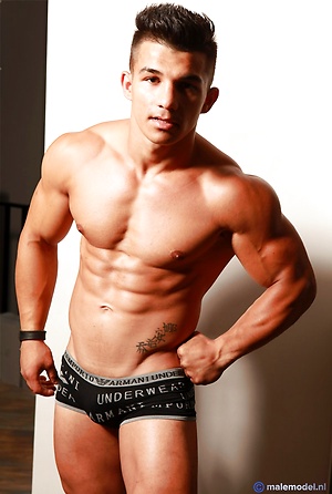 strong muscular guy posing by Male Model image 5