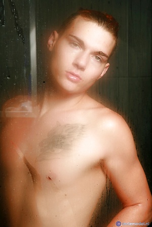 Zack taking shower to cool off by Male Model image 1