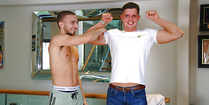 Young Straight & Muscular Stud Logan Wanks his 1st Man & it's Jack's Thick Uncut Cock by English Lads image 7