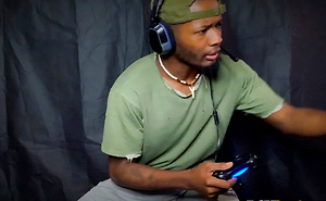 Hot black dude Bama Romello plays with his cock by Boy Gusher image 10