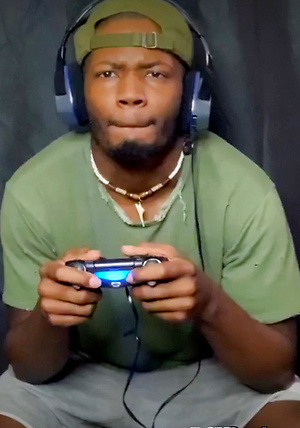 Hot black dude Bama Romello plays with his cock by Boy Gusher image 13