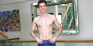 Ultra-Lean MMA Fighter Alex Wanks his Thick Uncut Cock & Shoots a Big Load of Jizz all over Himself! by English Lads image 4