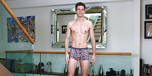 Ultra-Lean MMA Fighter Alex Wanks his Thick Uncut Cock & Shoots a Big Load of Jizz all over Himself! by English Lads image 7