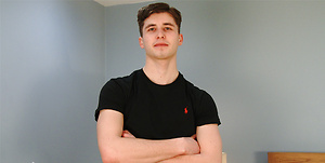 Straight Young Athletic Ryan's 1st Ever Man Wank & Shoots a Big Load of Jizz! by English Lads image 3