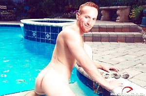 Steven Ponce posing by the pool