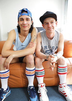 Cute mates Cody and Andy making out