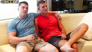 Tan Hairy Jock Mathieu Sire Jerks OFF And CUMS by Gayhoopla image 10