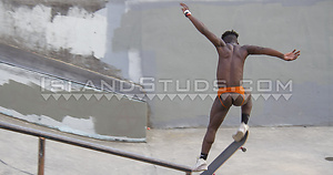 Uncut Tyreke Skates Nude! Haitian Jock Returns for the Holidays: Pumps Iron, Pees, Basketball, Yoga & Santa Blasts 7 Loads only here!