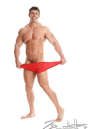 Red Underwear Pose. Zeb Atlas.