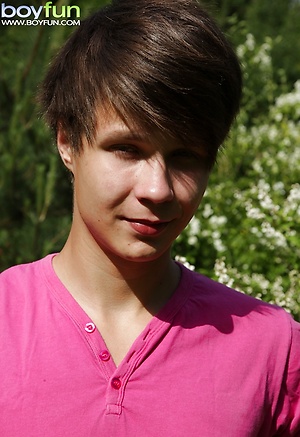 Cute boy Desmond Hall busts a nut in the backyard. by BoyFun image 2