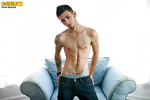 Vince Demerit jacking off uncut dick by Squirtz image 2
