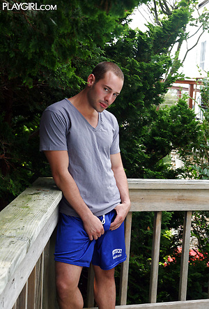 James Valentine strokes dick outdoors