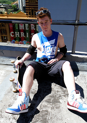 Red headed Aussie - Cody James naked on the roof by Bentley Race image 2