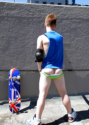 Red headed Aussie - Cody James naked on the roof by Bentley Race image 5