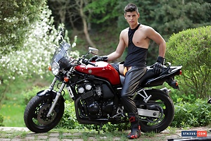 Outdoors: Horny Biker Boys Relish An Outdoor Flip-Flop Suck-&amp;-Fuck-Fest On The Back Of Their Machine!