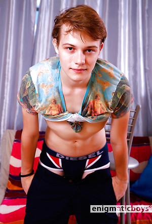 Sexy russian twink shows his penis and bubble ass by Enigmatic Boys image 2