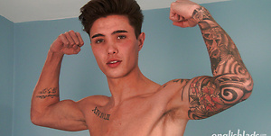 Straight Athletic Casias Reveals His Lean Ripped Body, Massive Uncut Cock and Cums! by English Lads image 3