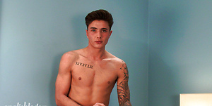 Straight Athletic Casias Reveals His Lean Ripped Body, Massive Uncut Cock and Cums! by English Lads image 8